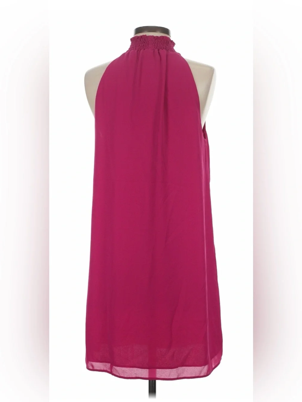 Krisa smocked turtleneck shift Dress in Bright Fuchsia small from Revolve
